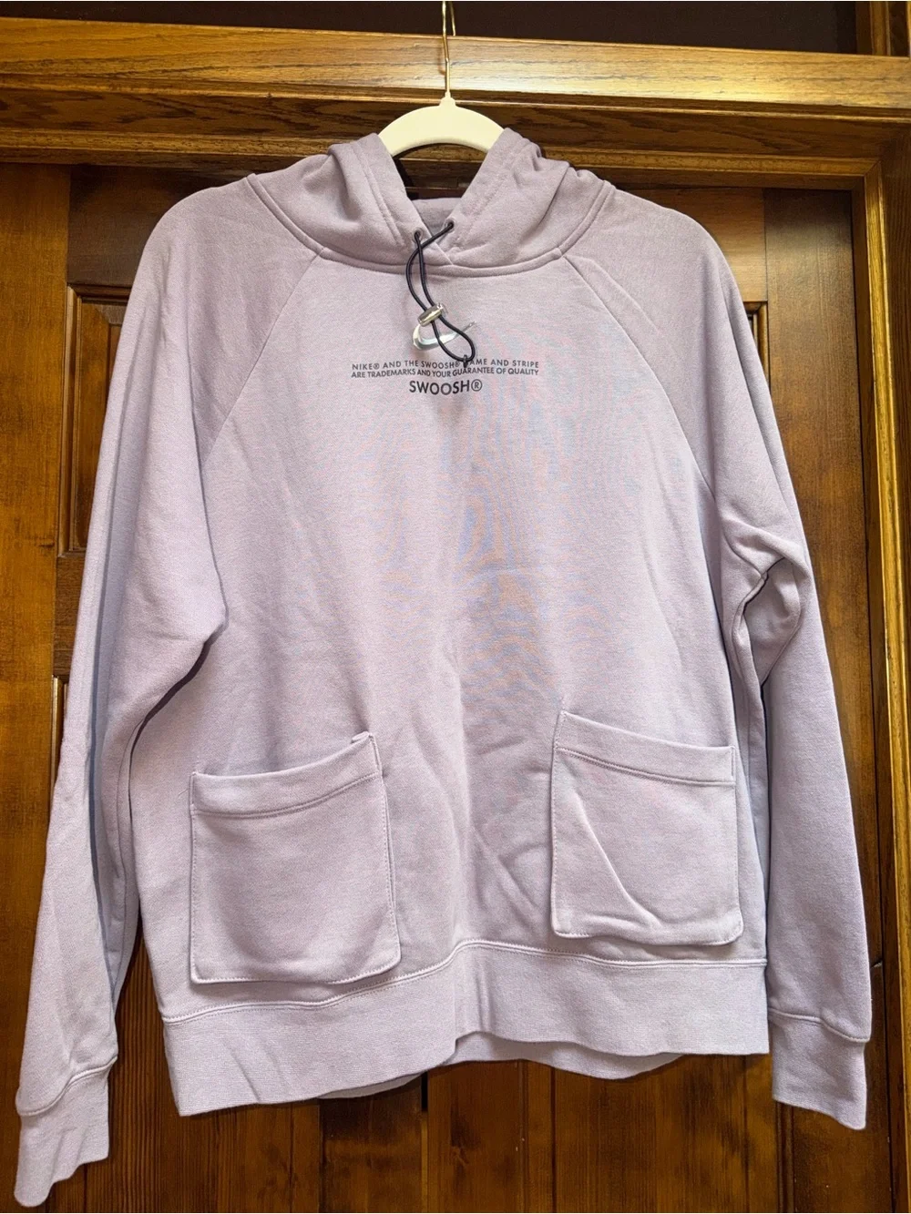 Nike Mauve/Violet Pullover Hoodie with Shiny Silver Swoosh Logo